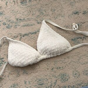 Wild Fable White Ribbed Bikini Top